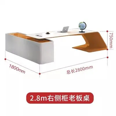L Shaped Wooden Designer Office Desks Modern Luxury Drawers Large Computer Desks Asthetic Study Escritorio Office Furniture