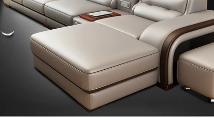 Modern Genuine Leather L Sofa Luxury Genuine Leather Sofa Set Furniture Living Room Couch