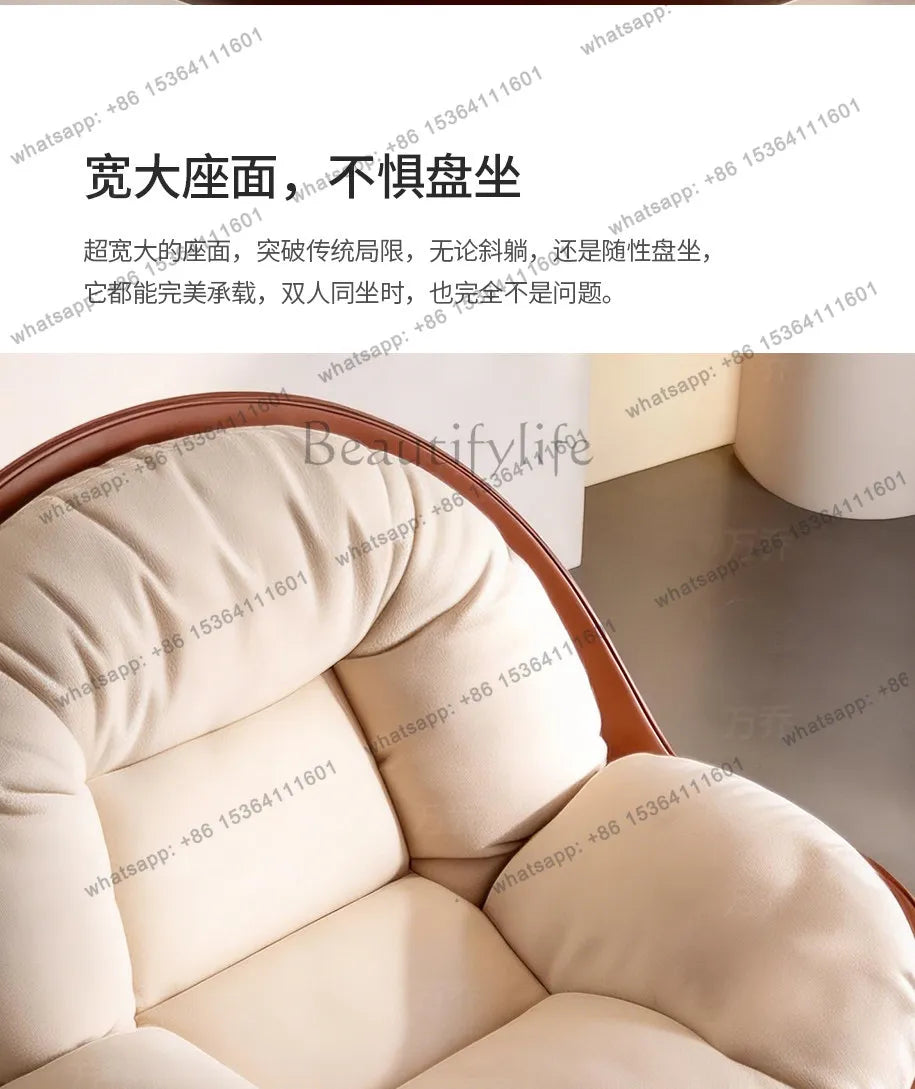 yj9 Light luxury modern leisure swivel chair, Nordic recliner advanced lazy