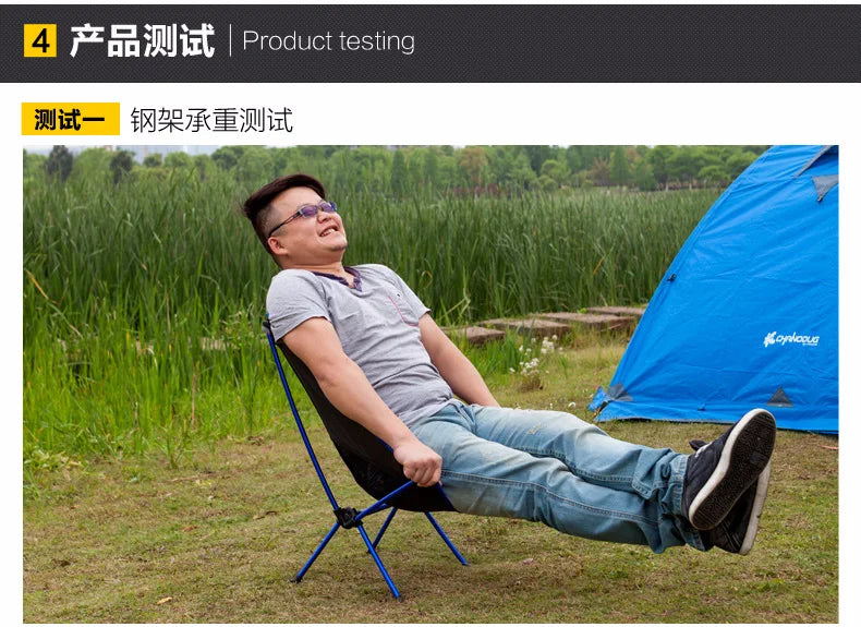 Ultra-Light Aluminum Alloy Folding Chair - Portable Outdoor Camping Fishing Beach Picnic Hiking BBQ Comfort Backrest Chair