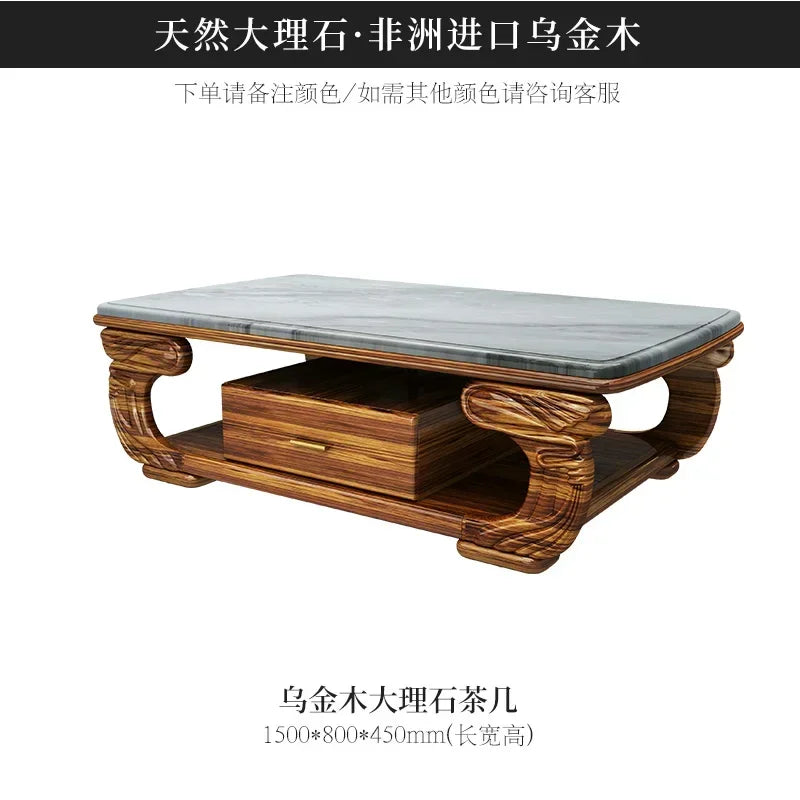 B178 A Imported ebony wood carving flower sofa villa new Chinese modern simple first layer leather sofa