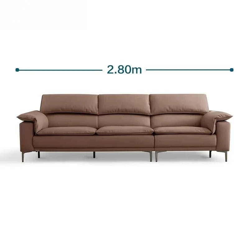 Fabric Sofa Set Living Room Furniture Modern Brown Color Leather Sofa