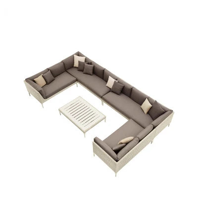 Customizable outdoor garden imitation rattan sofa furniture combination