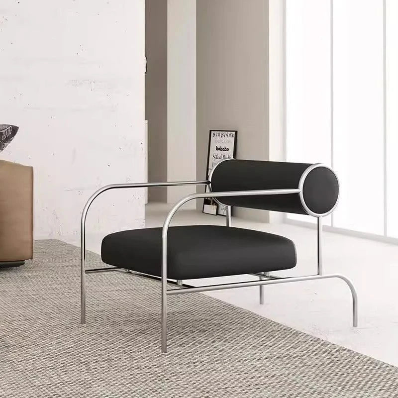 art simple Armchair Medieval style stainless Italian minimalist Armchair ergonomic design cadeiras para sala de estar furniture
