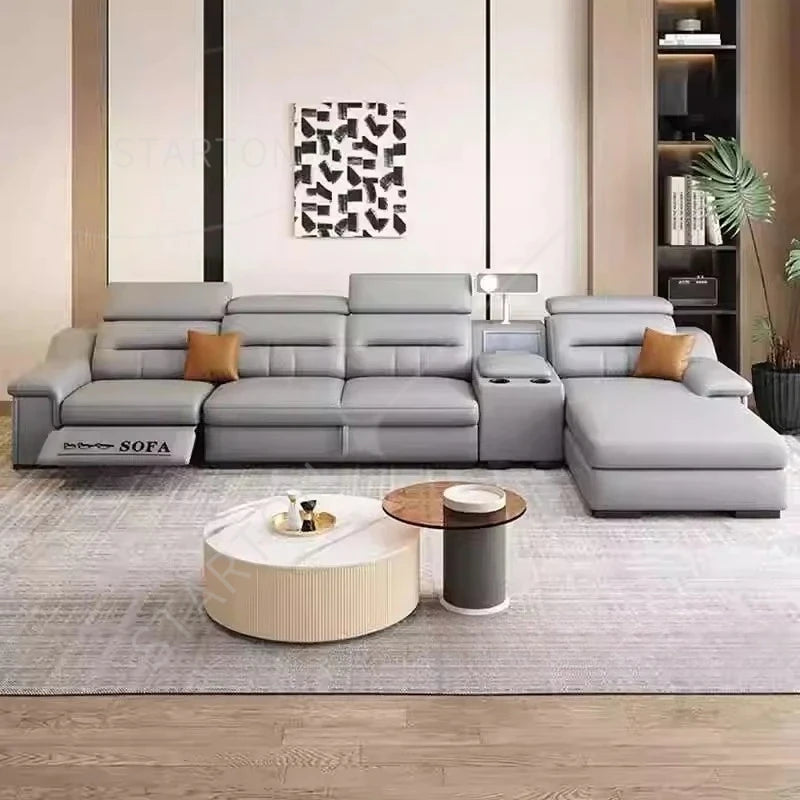 Convertible Sofa Bed Electric Reclining Sectional Couch, Folding Sofa Cama With Power Recliner & Storage