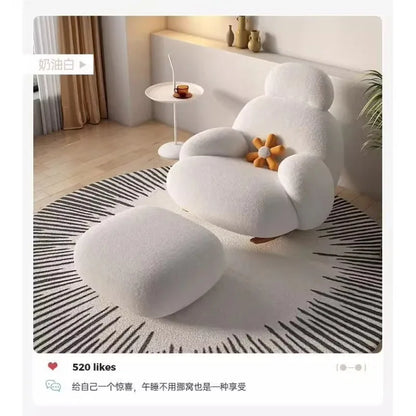 Leisure rocking chair recliner hotel balcony household living room bedroom wooden fabric adult lazy sofa