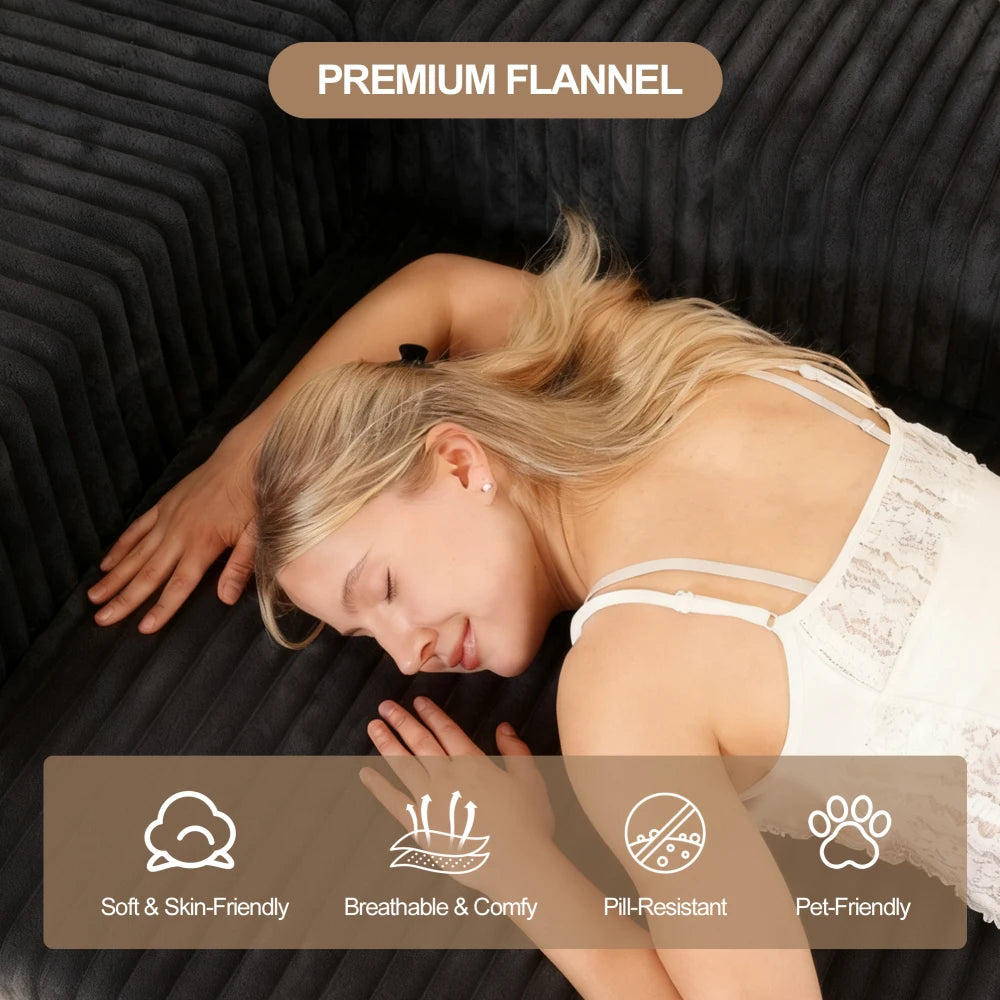 Modular Sectional Sofa with Pillow, Cloud Sectional Couch with Chaise, Modern L-Shape Sofa with Deep Seat, Upholstered Couches