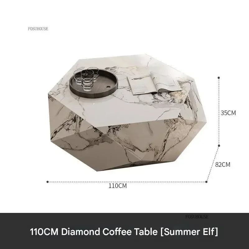 Luxury Rock Board Coffee Tables Villa Living Room Tea Table for Living Room Furniture High-grade Luxurious Side Table