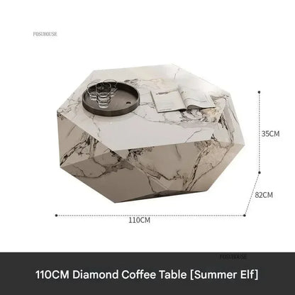 Luxury Rock Board Coffee Tables Villa Living Room Tea Table for Living Room Furniture High-grade Luxurious Side Table