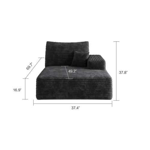 Cloud-style sectional sofa, with corduroy cover, fluffy memory foam cushions, easily assembled, modular recliner, large sofa set