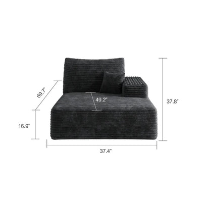 Cloud-style sectional sofa, with corduroy cover, fluffy memory foam cushions, easily assembled, modular recliner, large sofa set