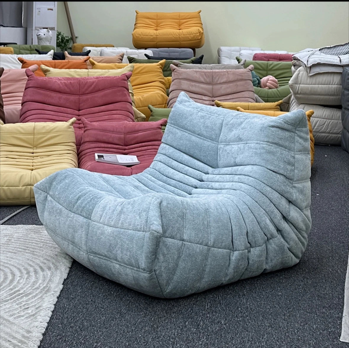 Lazy sofa, togo caterpillar sofa, light luxury, simple Internet celebrity creative chair, suede freehand space recliner