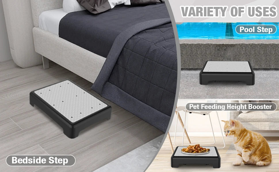 Non-Slip Step Platform Indoor and Outdoor, Portable Step Riser for Adults & Seniors, Safety Step for Car, Bedside, Shower