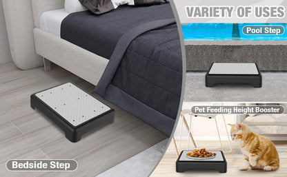 Non-Slip Step Platform Indoor and Outdoor, Portable Step Riser for Adults & Seniors, Safety Step for Car, Bedside, Shower