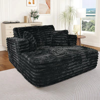 Oversized Chaise Lounge Indoor, Modern Plush Corduroy Fabric Deep Seat Boneless Memory Foam Sleeper Chaise Lounge Sofa Chair wit