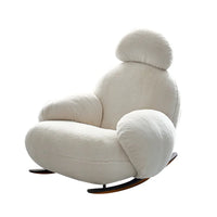 Big white rocking chair lazy sofa rocking chair cream wind single sofa recliner