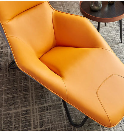 Comfortable European Style Modern Hotel Living Room Furniture Wing Back Pink Leather Single Recliner Sofa Chair