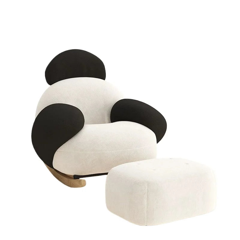 Shaking lazy sofa single cream living room lazy chair simple balcony bedroom