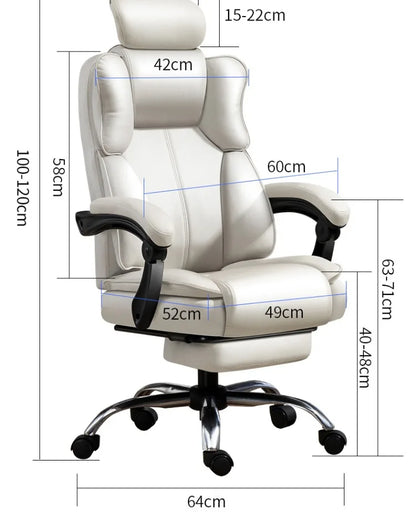 Headrest Pillow Office Chair Cushion Wheels Leather Luxury Modern Office Chair White Lounge Cadeiras De Gamer Home Accessories