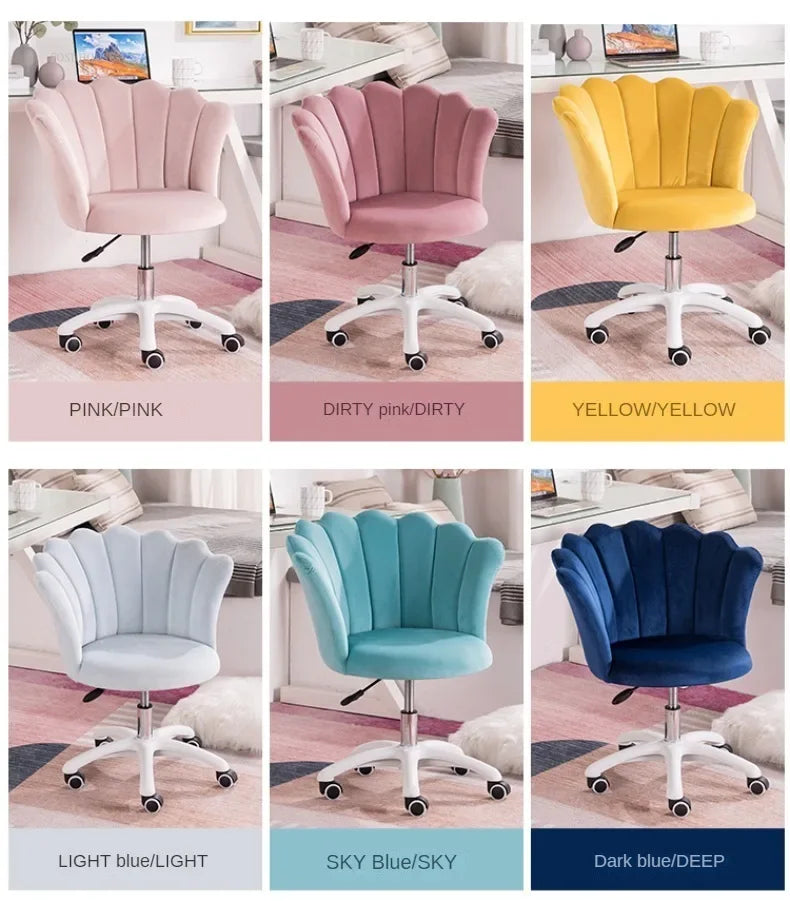 Rotatable Velvet Office Chair for Company Modern Soft Backrest Chair with Wheels Simple Creative Office Chairs for E-sports Room