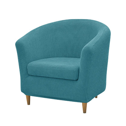 2pcs/set Jacquard Stretch Club Armchair Slipcover 1pc Barrel Tub Sofa Cover + 1pc Polar Fleece Couch Cover Furniture Protector