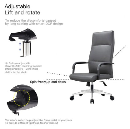High Quality Real Leather Chair Office Meeting Room Swivel Ergonomic Manager Executive boss Office Leather Chair