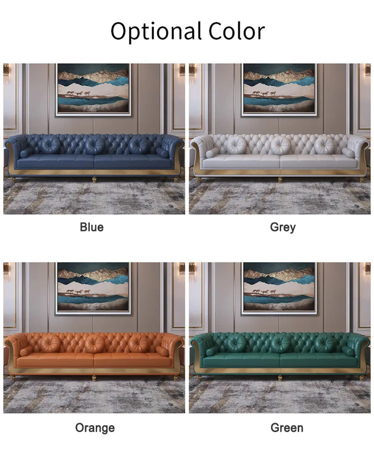 Canape Modern Living Room Furniture Couches Upholstered  Lounge Leather Sectional Tufted White Sofa Set