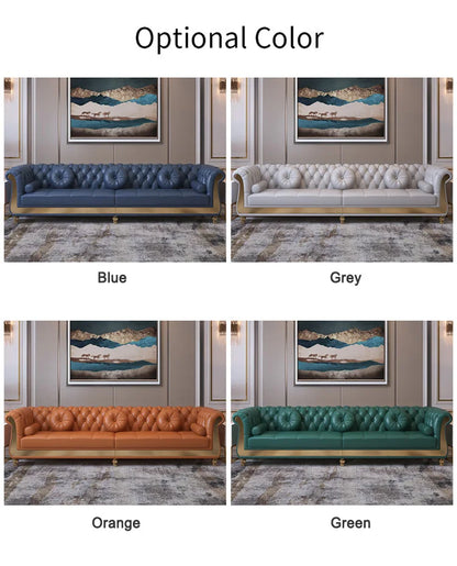 Canape Modern Living Room Furniture Couches Upholstered  Lounge Leather Sectional Tufted White Sofa Set