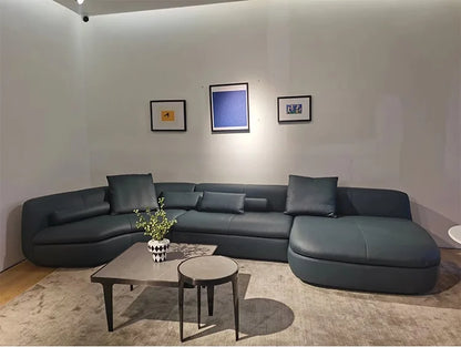 Curved sofa minimalist designer large corner fabric sofa combination