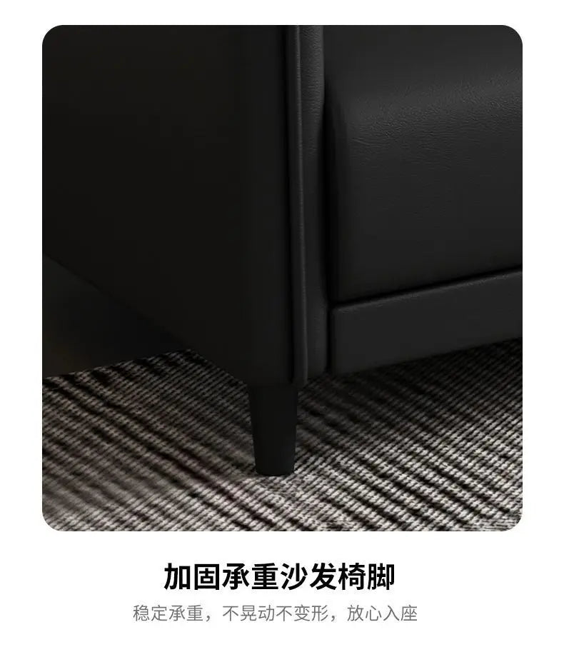 Office sofa business reception modern simple small meeting guests negotiate leather sofa office sofa coffee table combination