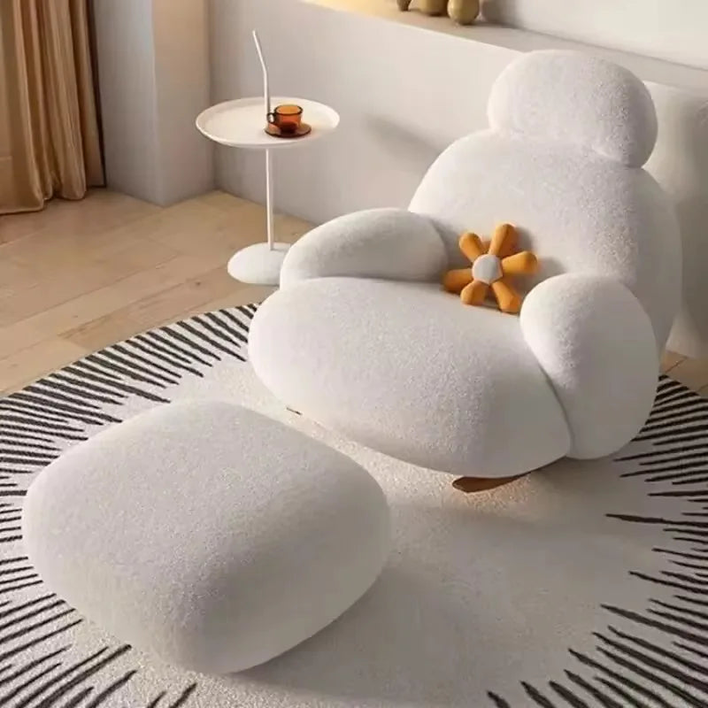 Nordic Modern Luxury Living Room Chairs Sofa Rocking Lounge Single Lazy Reclining Adult Bedroom Relax Magical Furniture