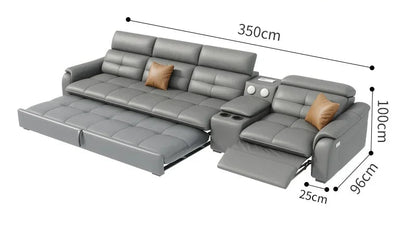 W Reclining Electric Oversize Sofa Genuine Leather Designer Italian Corner Sofa Modern Luxury Divano Letto Living Room Furniture