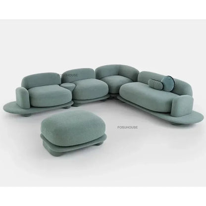 Italian Fabric Living Room Sofas Designer Pebble Sofa Bed Home Corner Creative Recliner Back Sofa Nordic Living Room Furniture L