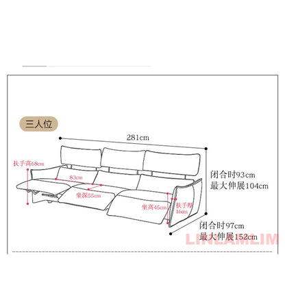 QY Dual Motor Power Reclining Genuine Leather Sectional Sofa with Adjustable Headrests, L-Shaped Corner Couch with Chaise Lounge