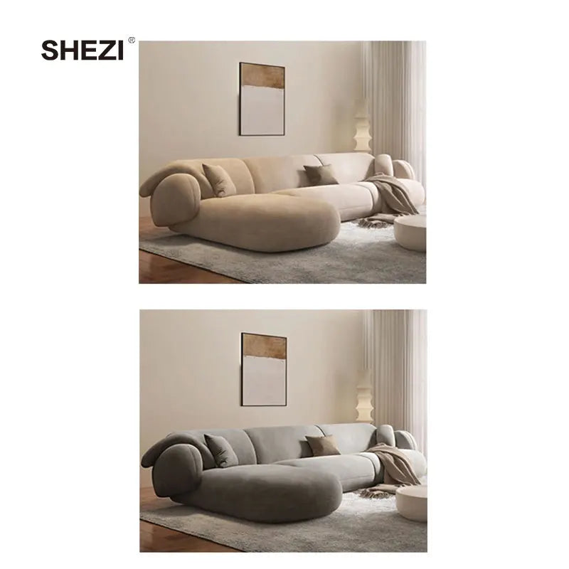 High-end convertible velvet sofa for hotel villas