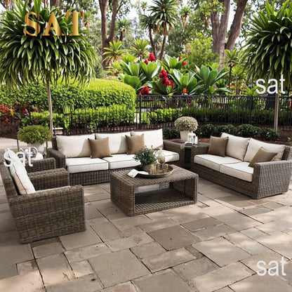 Coronado Style Luxury 8 Seater Outdoor Rattan Sofa Set Garden Furniture Collection