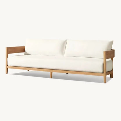 Outdoor Garden Sofas Patio Balcony Outside Couch Teak Wood Garden Furniture Sofa with Cushion Sofa
