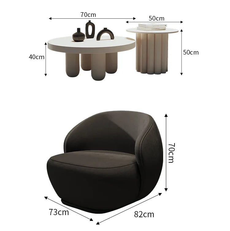 curved sofa, small apartment special-shaped black beauty salon hall, clothing store office rest area reception and negotiation