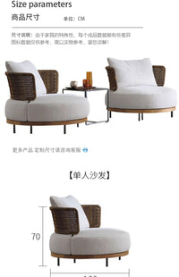 Italian Style Modern Garden Sofas Designer Simplicity Waterproof and Sunscreen Garden Sofas Luxury Outdoor Furniture Divano FYOS