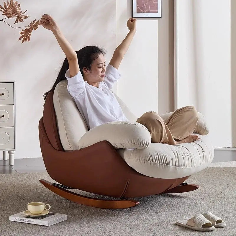 Lazy sofa rocking chair adult medieval balcony household single leisure living room lazy rocking sofa recliner