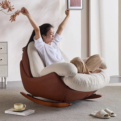Lazy sofa rocking chair adult medieval balcony household single leisure living room lazy rocking sofa recliner