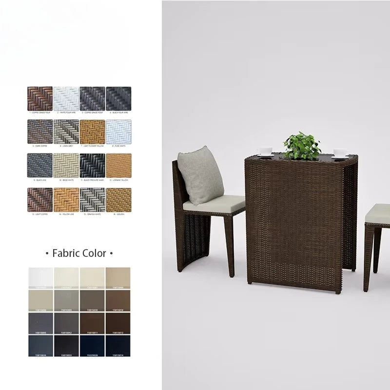 Luxury Round Patio Furniture with Fire Pit Rattan Chairs and Patio Tables Restaurant