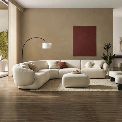 Italian light luxury cream style fabric sofa small apartment living room corner sofa new apartment