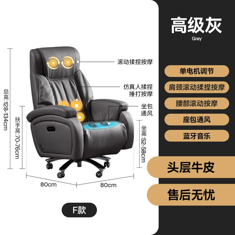 Arms Heat Office Chair Big Tall Comfy Boss Single Office Chair Massage Ergonomic Chaise Bureau Design Italian Furniture Luxury
