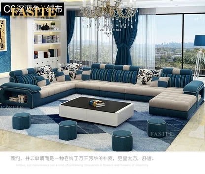 Fabric Big Sofa Set Living Room Furniture Cloth Sofa Modernos Para Sala Sectional Sofa U Shape Corner Couch Grandes Salon