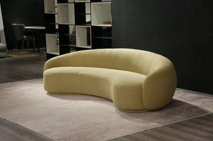 ss03 Fabric Minimalist Designer Living Room Arc Cashew Sofa Beauty Salon Lambswool Sofa