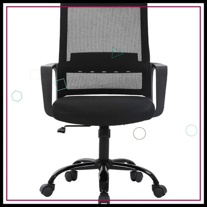 Ergonomic Office Chair with Lumbar Support, Adjustable Height, Breathable Mesh Back, and Smooth Rolling Casters