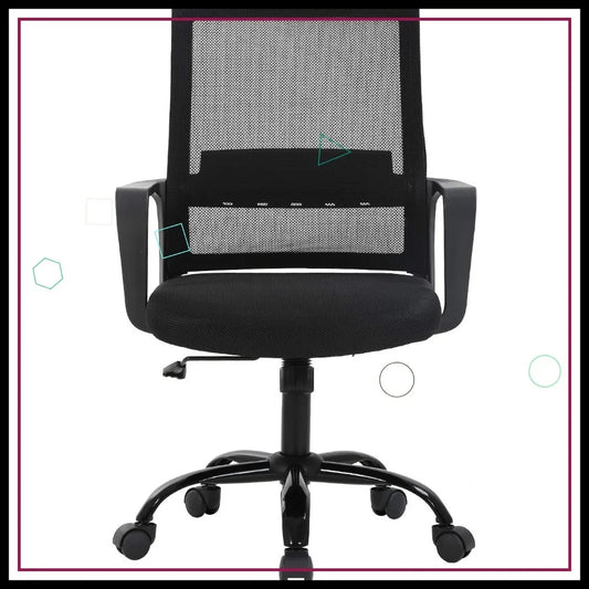 Ergonomic Office Chair with Lumbar Support, Adjustable Height, Breathable Mesh Back, and Smooth Rolling Casters