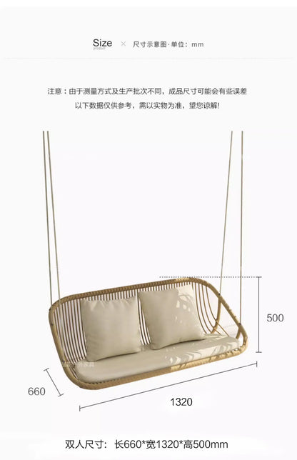 MJY hanging basket rattan chair single double swing sofa indoor cradle ceiling rattan chair