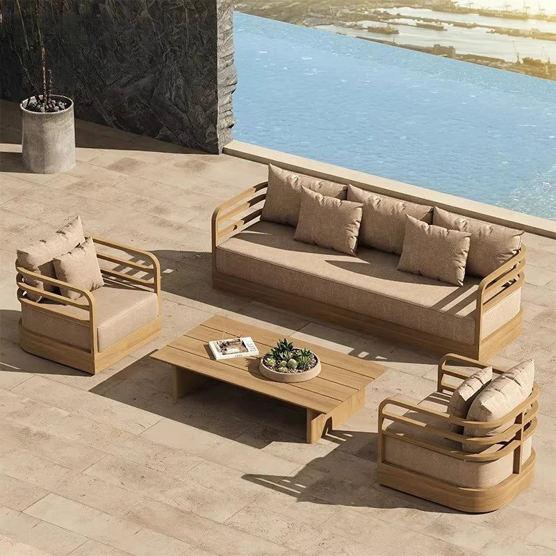 Luxury Outdoor Sofa Garden Set Luxury Hotel Teak Outdoor Furniture Villa Patio Furniture Set Wooden Furniture